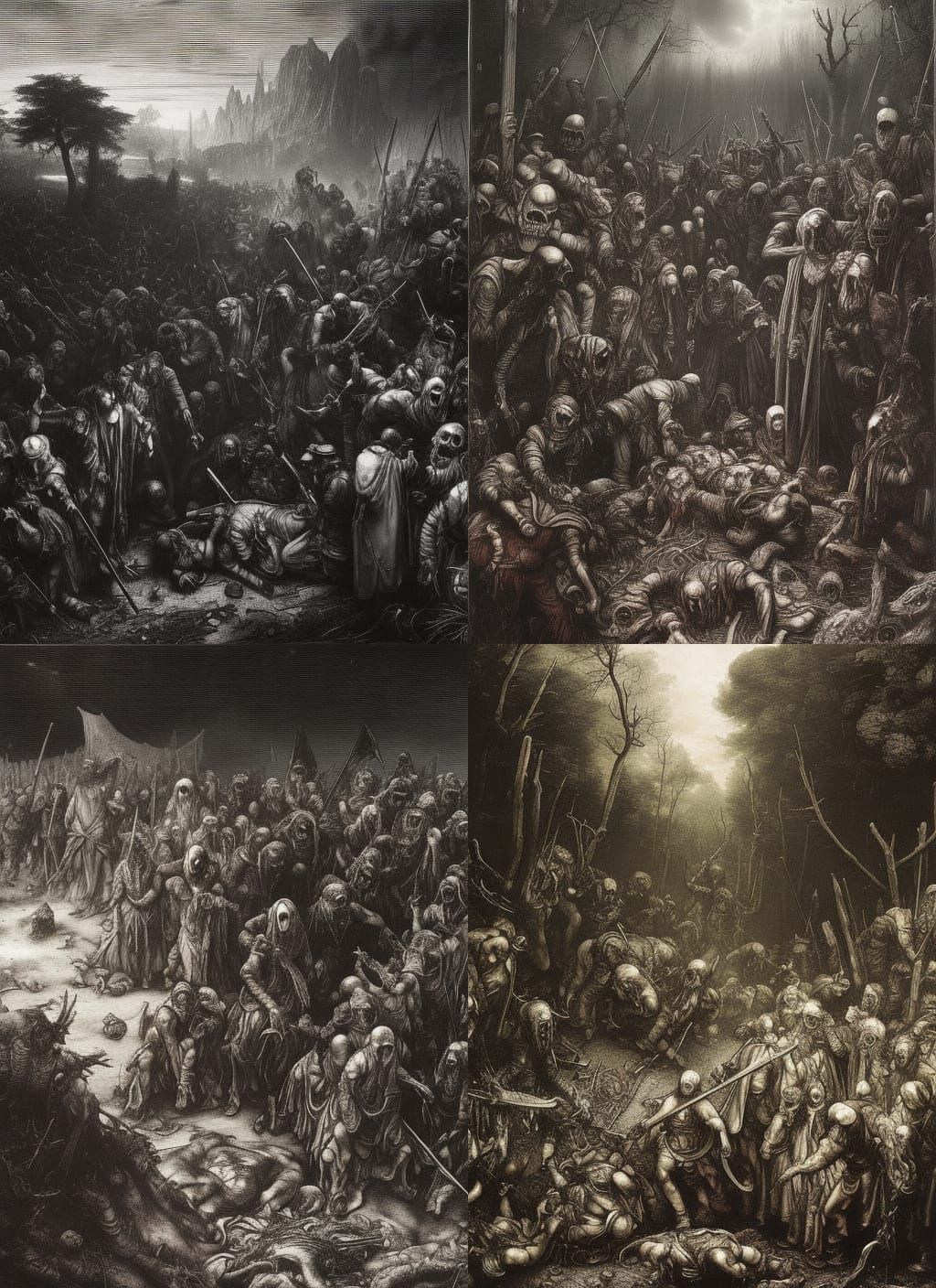 Zombies Rise: Copper Engraving Horror Art