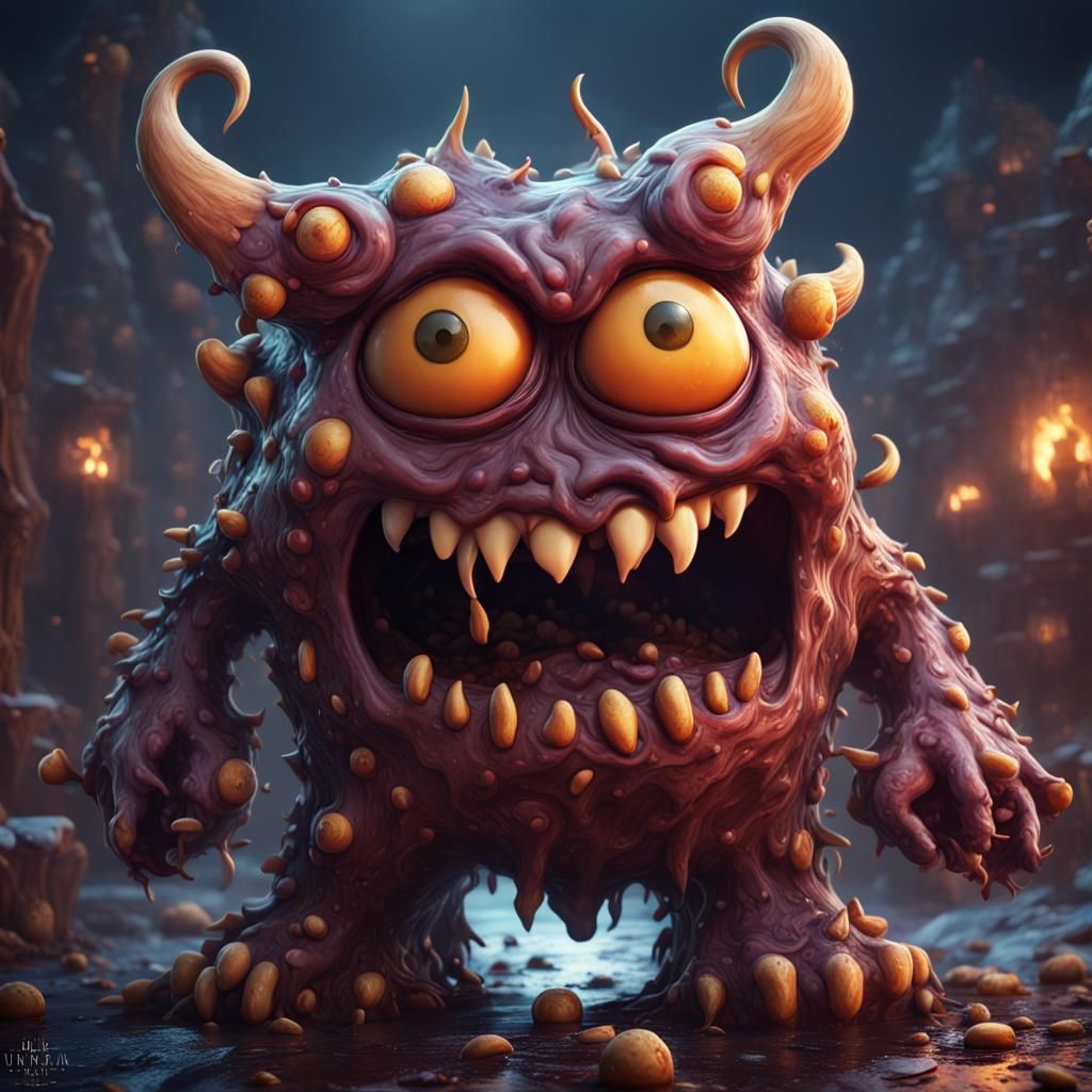 Evil Toffee Monster in Detailed Matte Painting