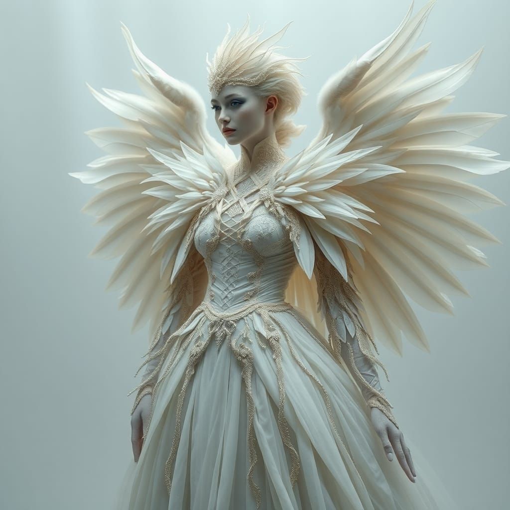 Swan Woman in Avant Garde Style