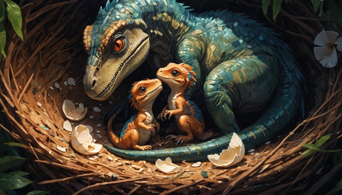 Motherly Love in a 3D Anime Art Digital Painting