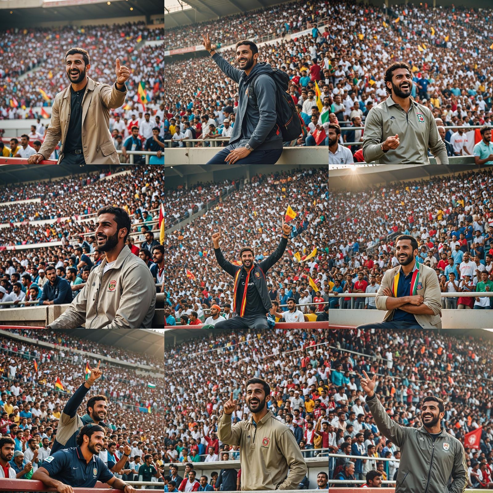 Middle Eastern Football Coach on the Sidelines