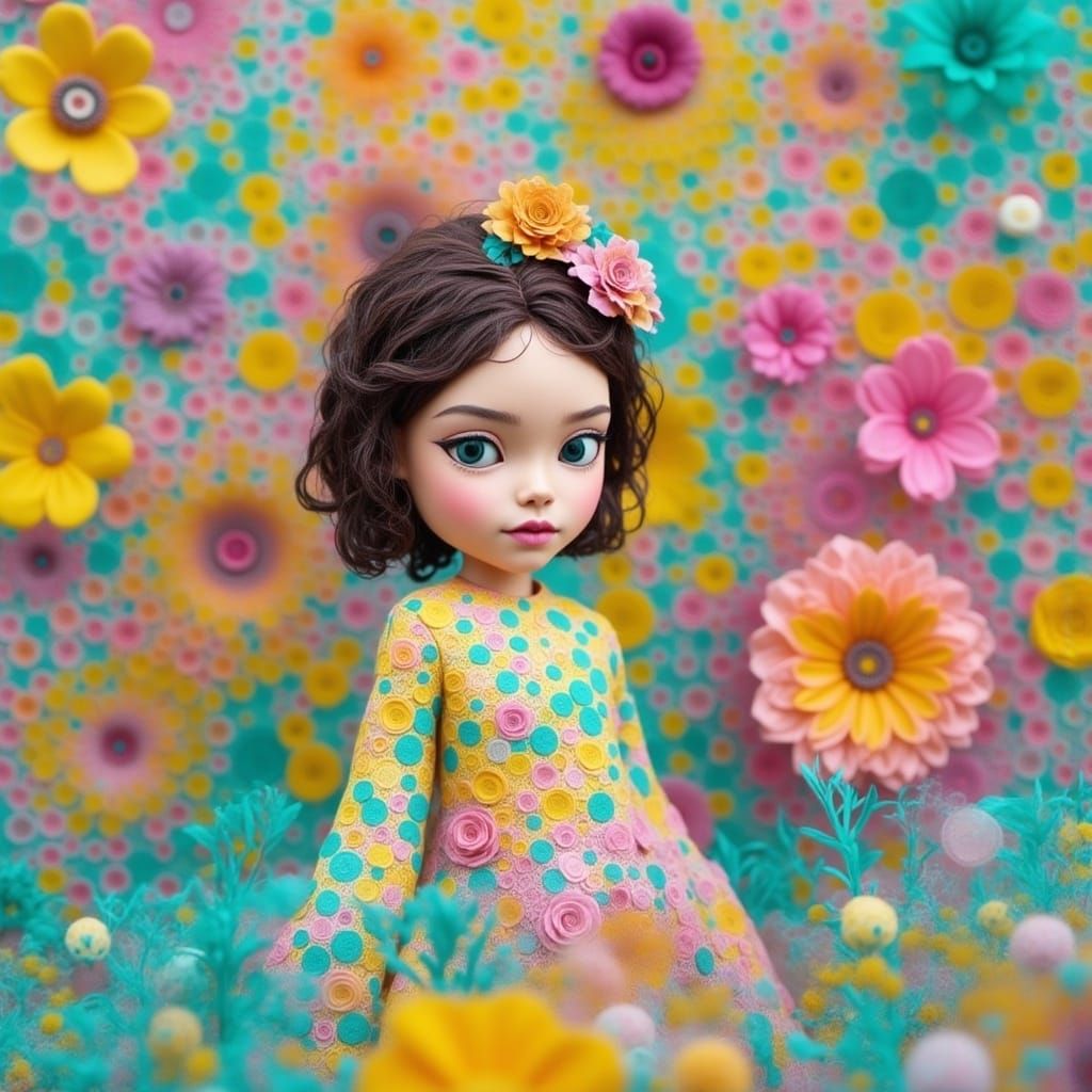 Delicate Paper Craft Girl in Whimsical Roblox-Inspired World