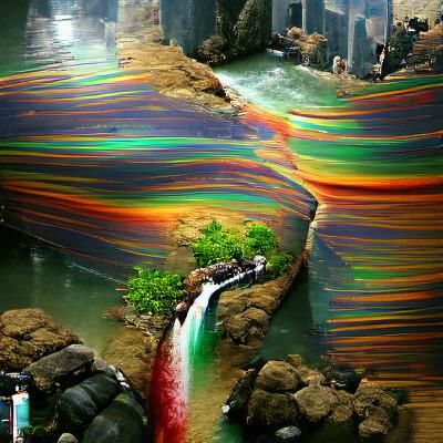 Rainbow Waterfall River Landscape