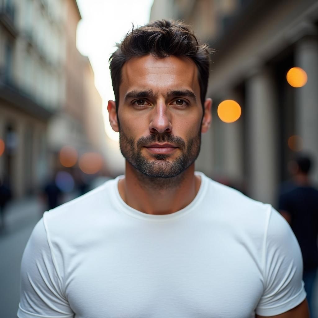 Confident Man's Portrait in Hyper-Realistic Style