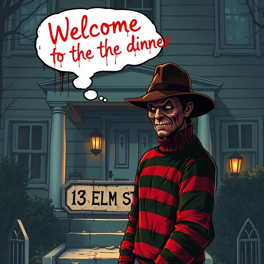 Ominous Freddy Krueger at 13 Elm Street