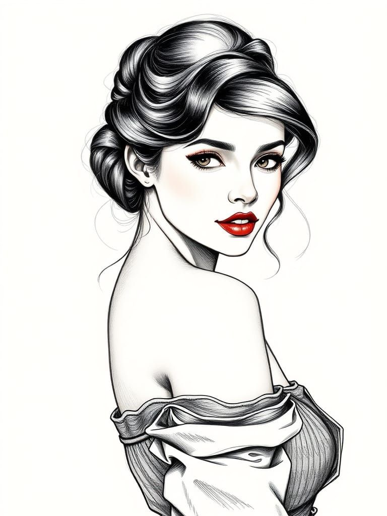 Elegant Woman in Classic Portraiture Style
