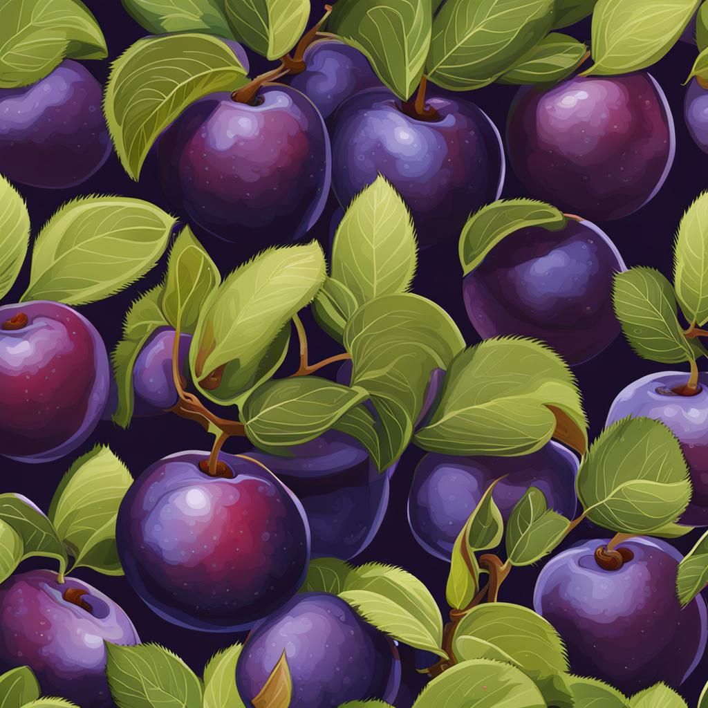 Plums on the Branch: A Natural Still Life