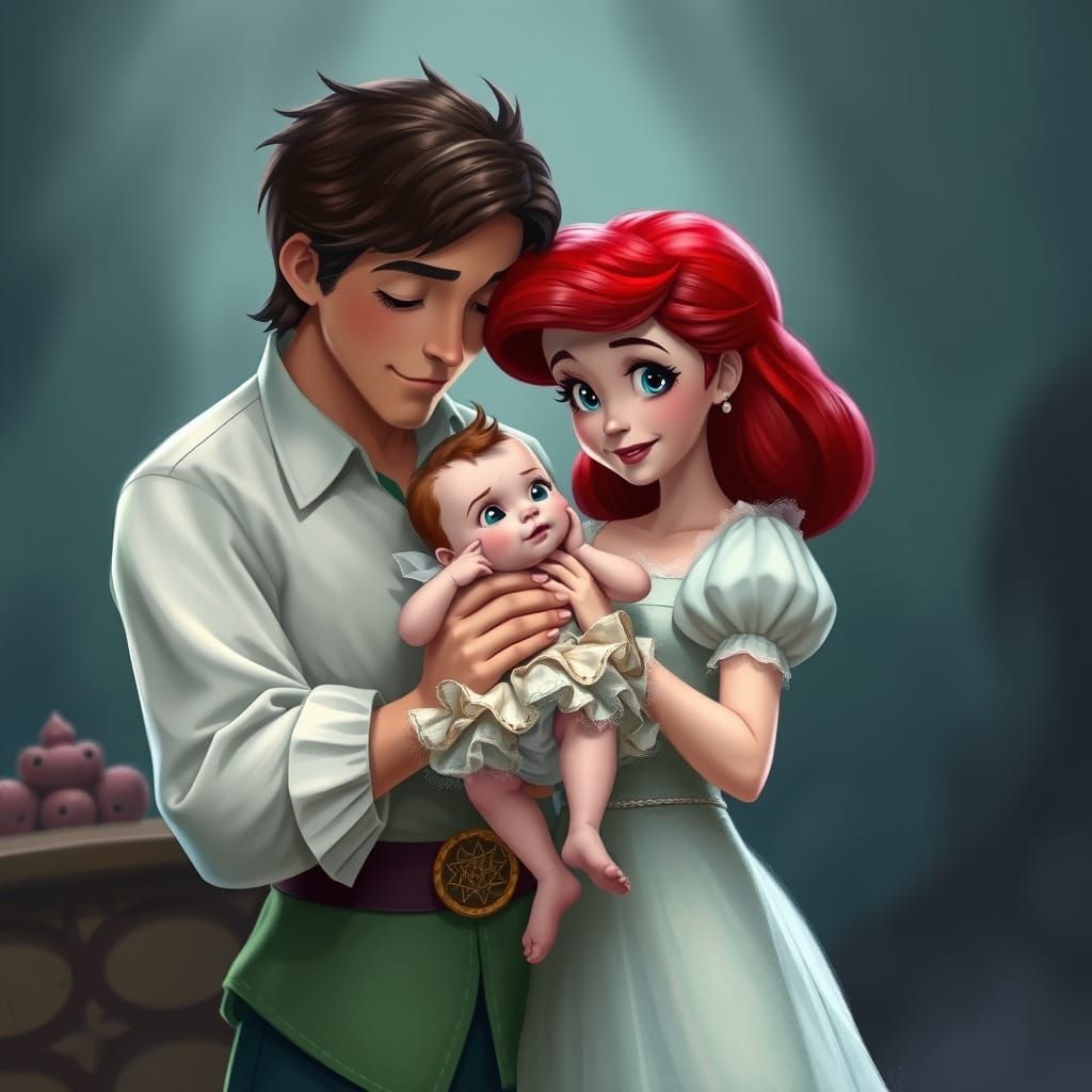 Ariel, Eric and Baby: Heartwarming Family Portrait