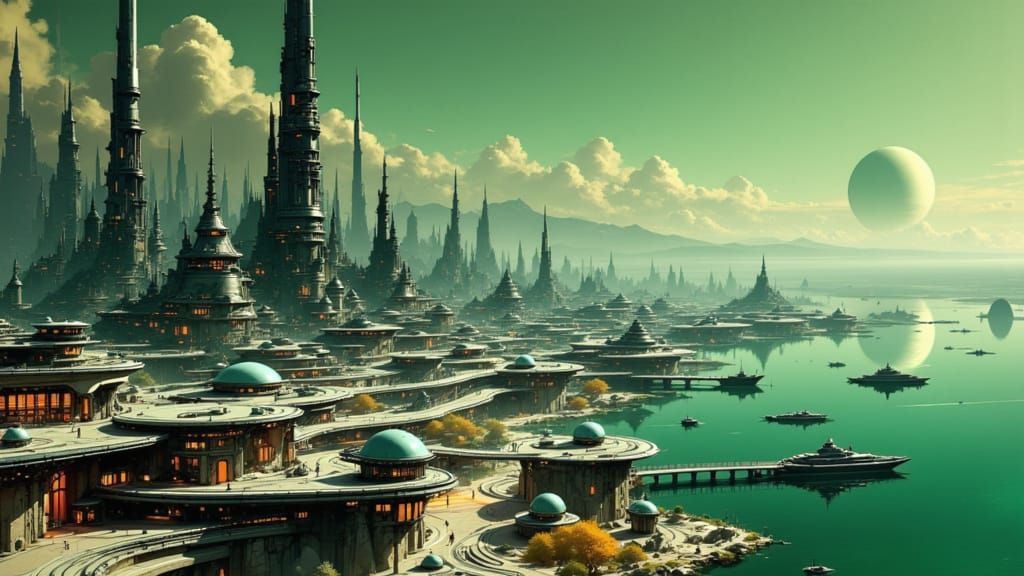Alien City Noir: Moons Over a Green Ocean