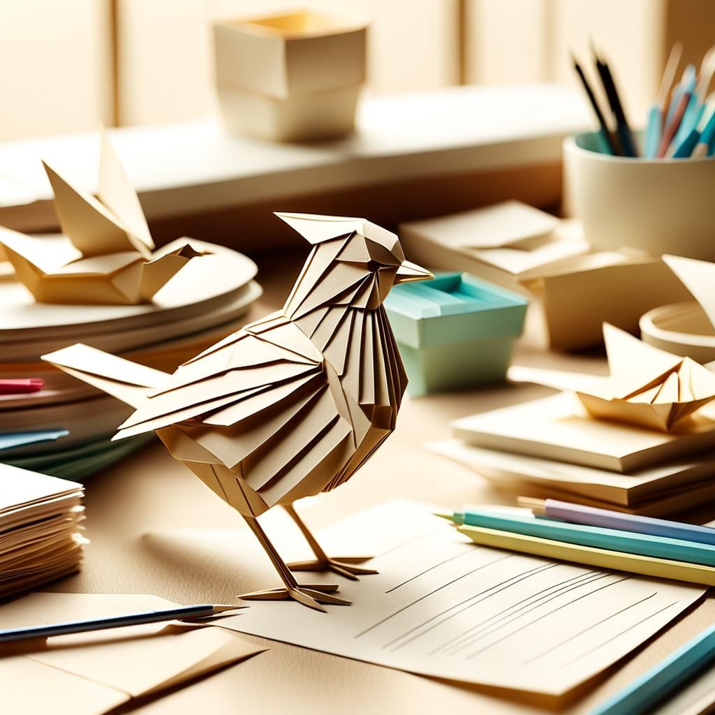 Origami Bird Papercraft Art Still Life