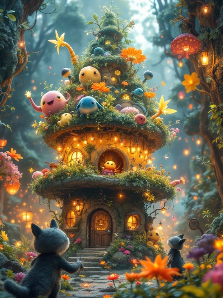 Dreamlike Andromorph Landscape with Peculiar Fauna