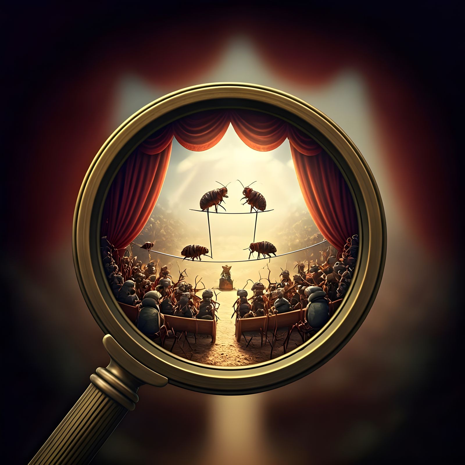 Ants at a Flea Circus, Witnessing a Tightrope Act in a Minia...