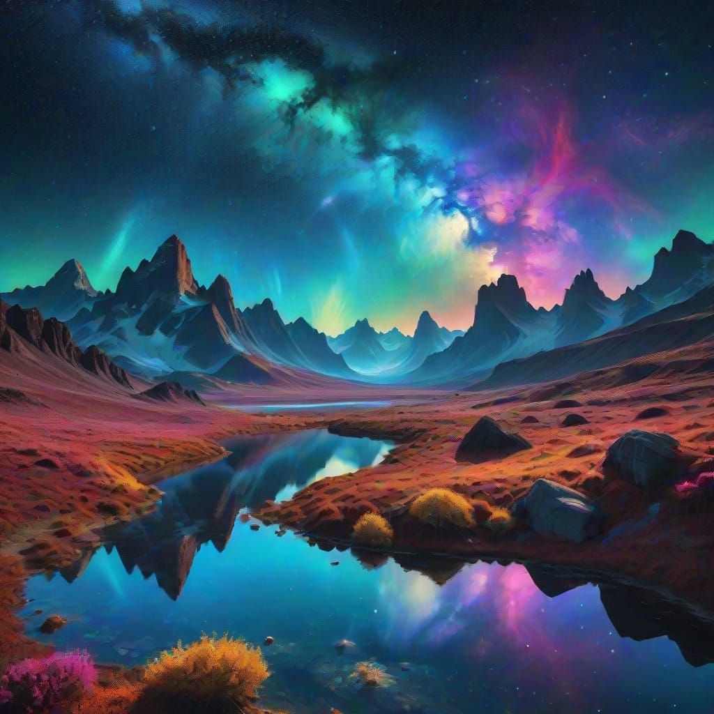 Ethereal Galaxy Realm in Vibrant Hues