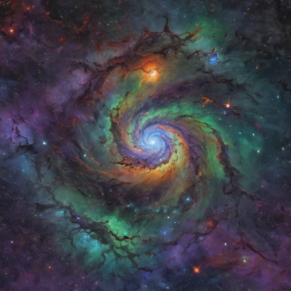 Gorgeous Space: Spiral Galaxy in Chagall Style