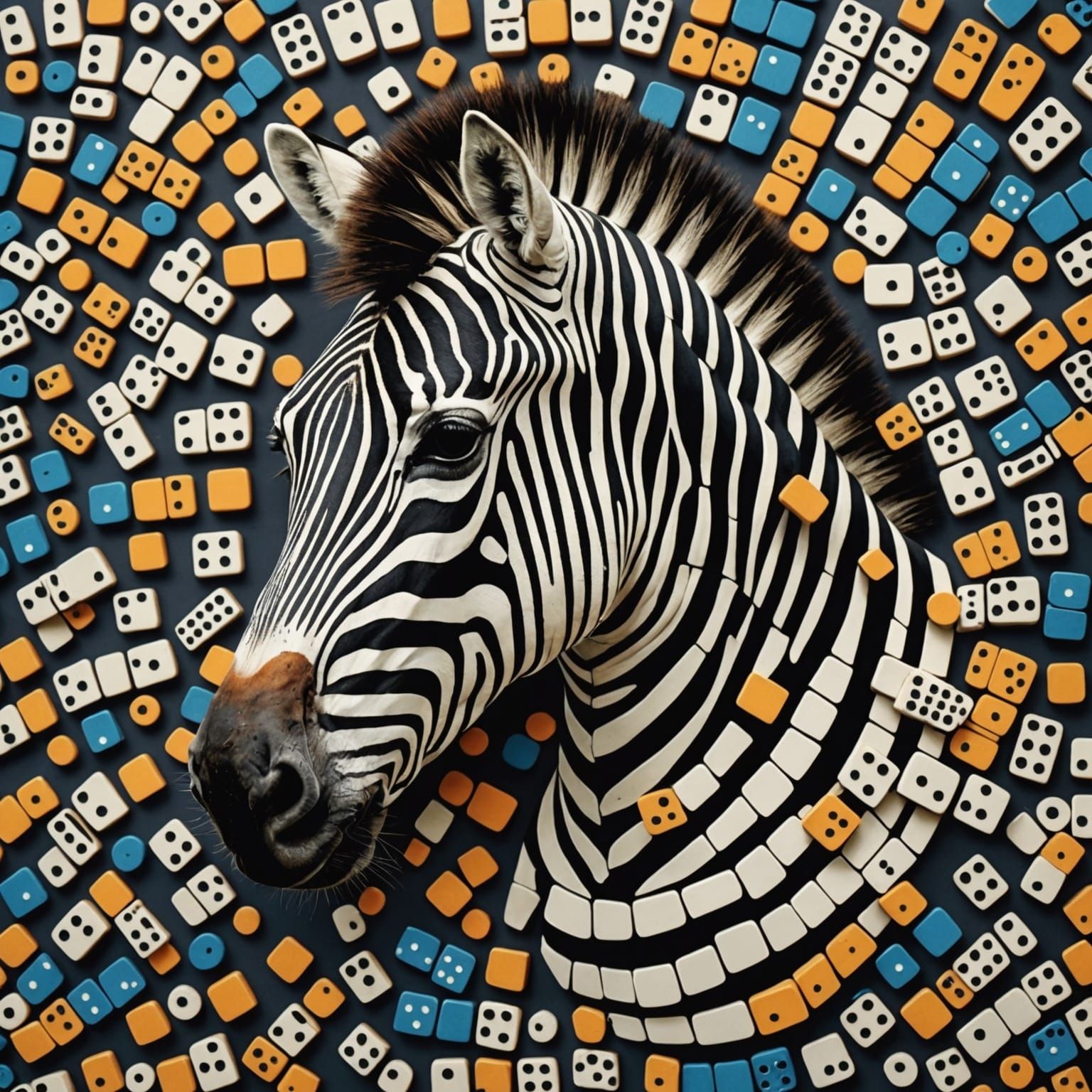 Domino Zebra in Savannah Landscape