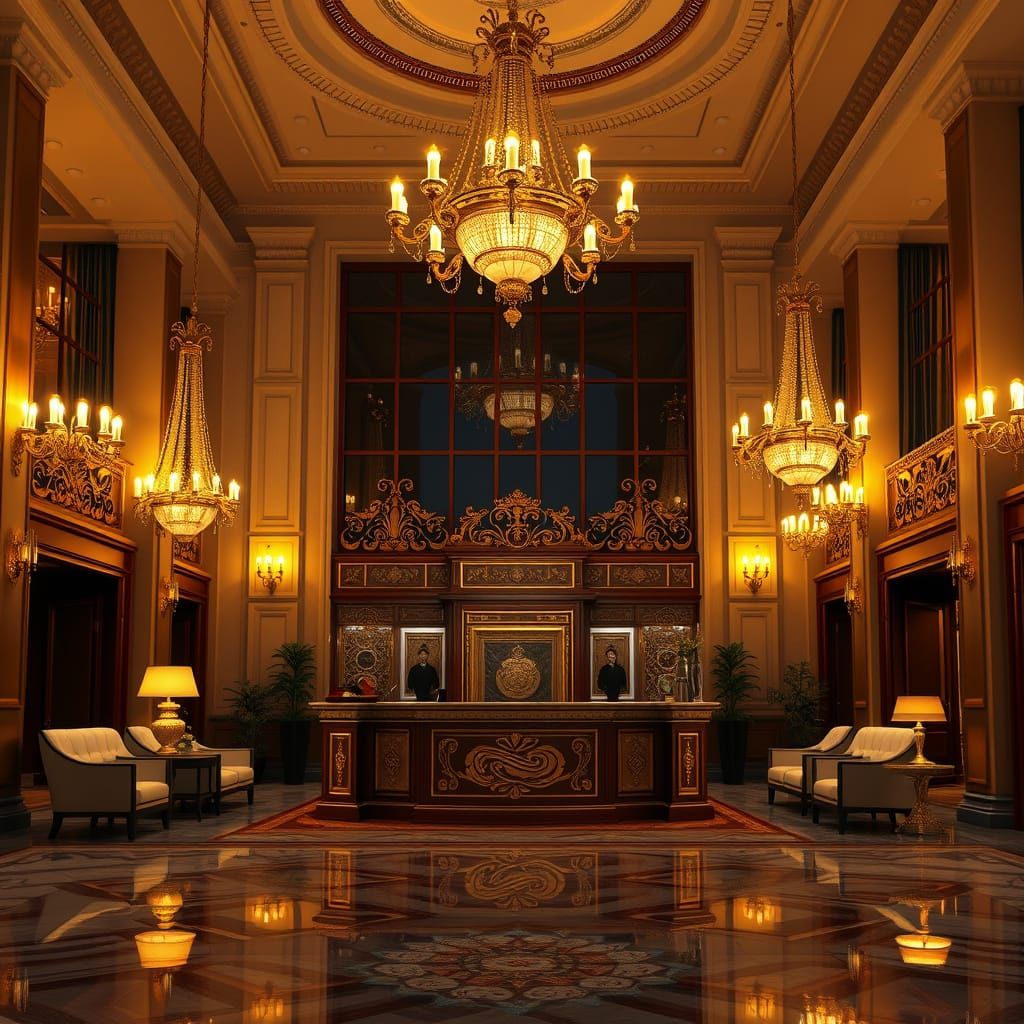 Elegant Classic Hotel Interior Rendered in 3D