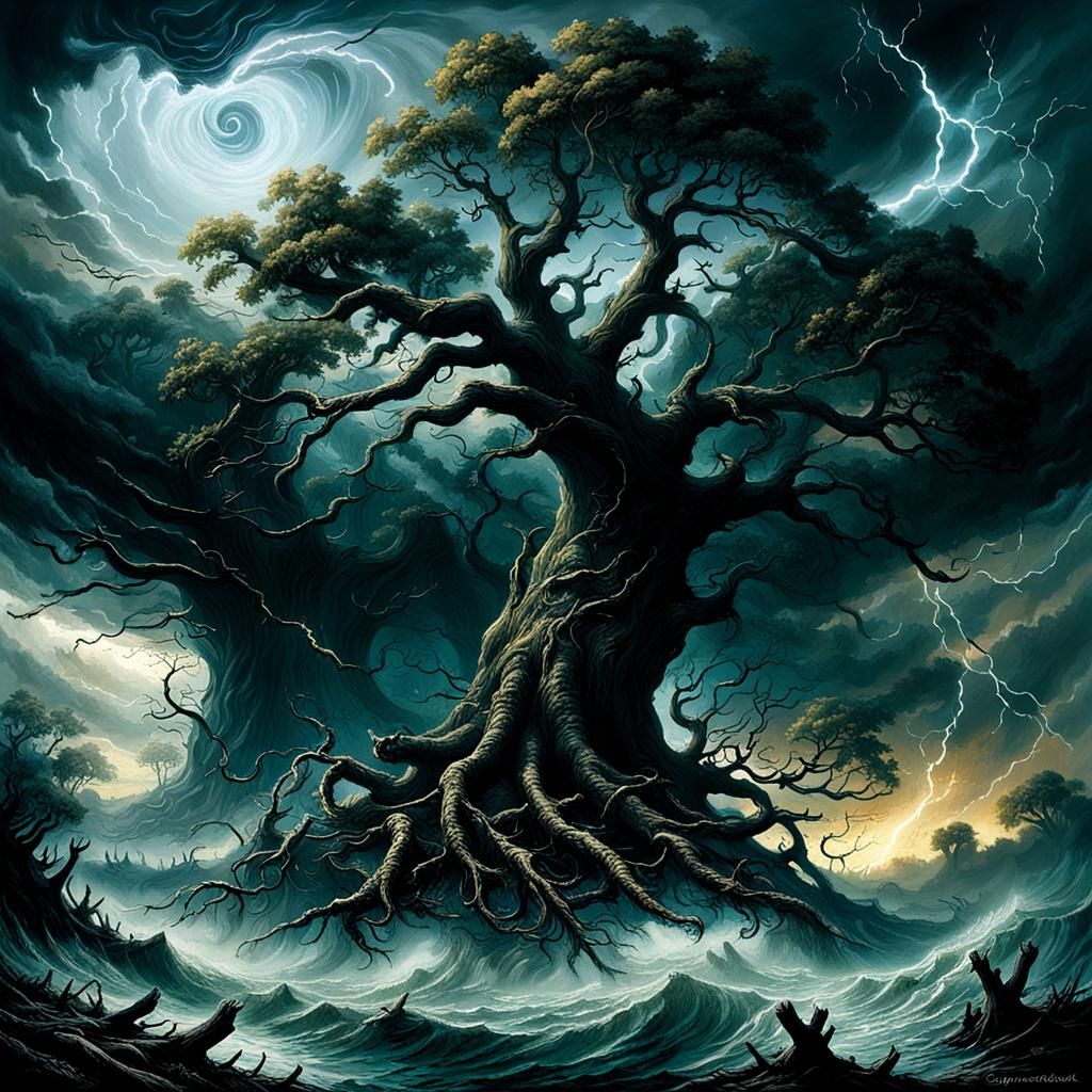 Large Tree Survives Flood and Tornado