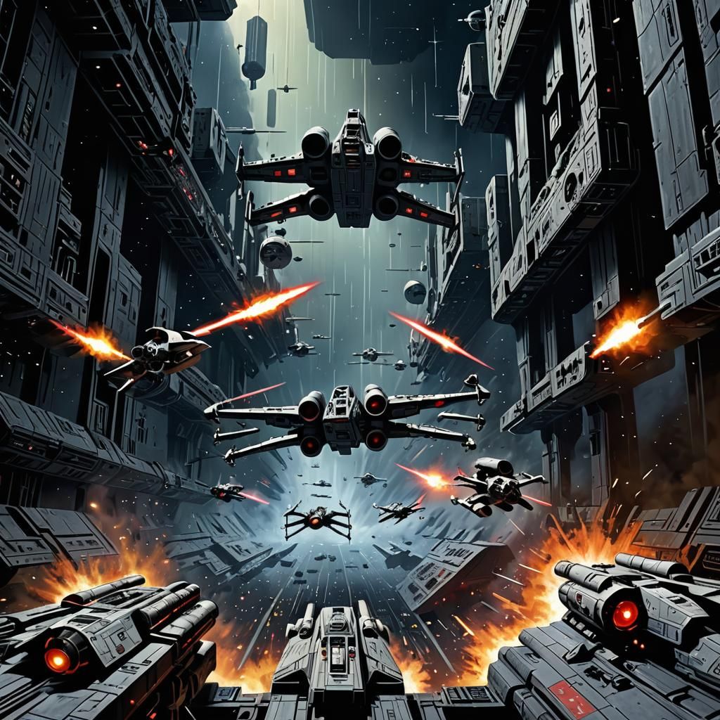 Epic Death Star Trench Run in Space