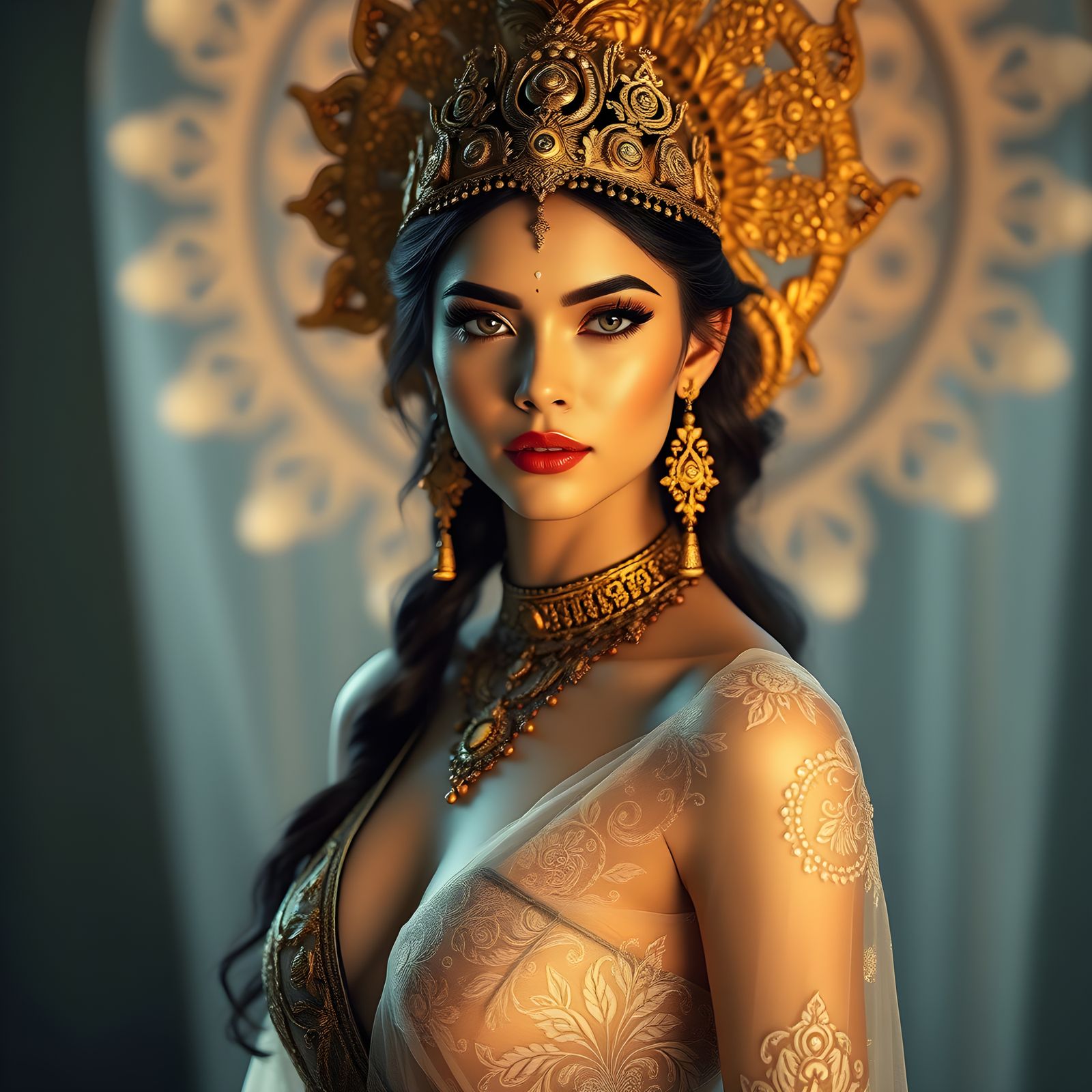 Lopamudra: Hyperrealistic Portrait of Hindu Goddess