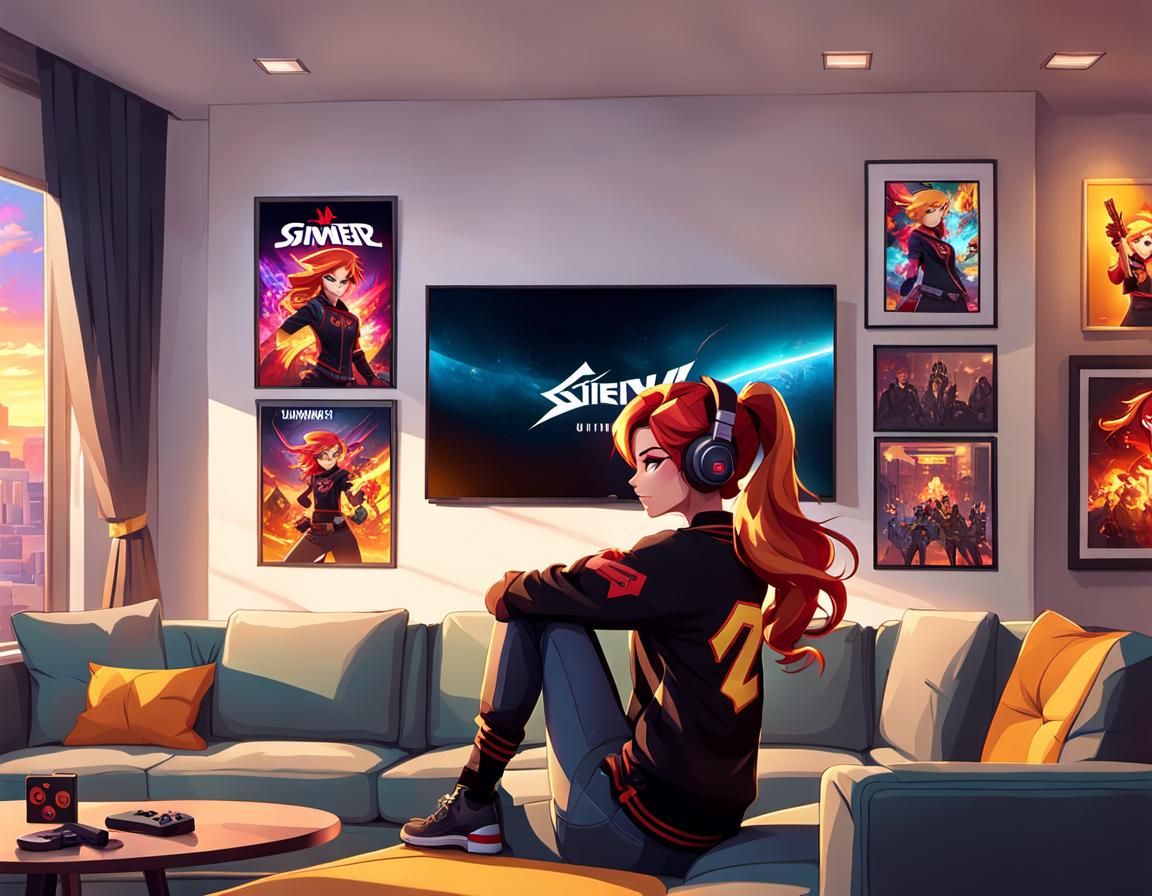 Sunset Shimmer as Gamer Girl: Hyperdetailed Portrait