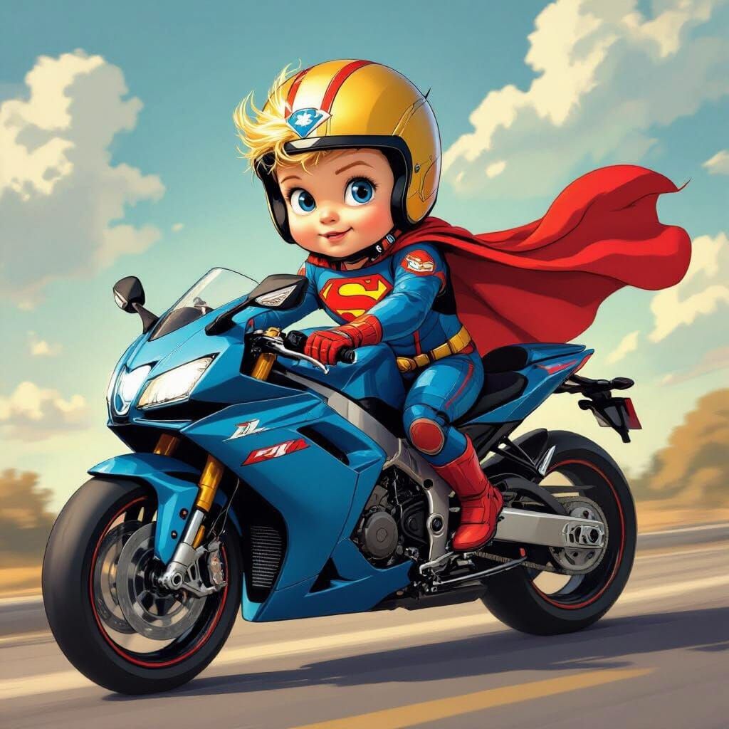 Baby Superman Rides Again: Comic Book Style