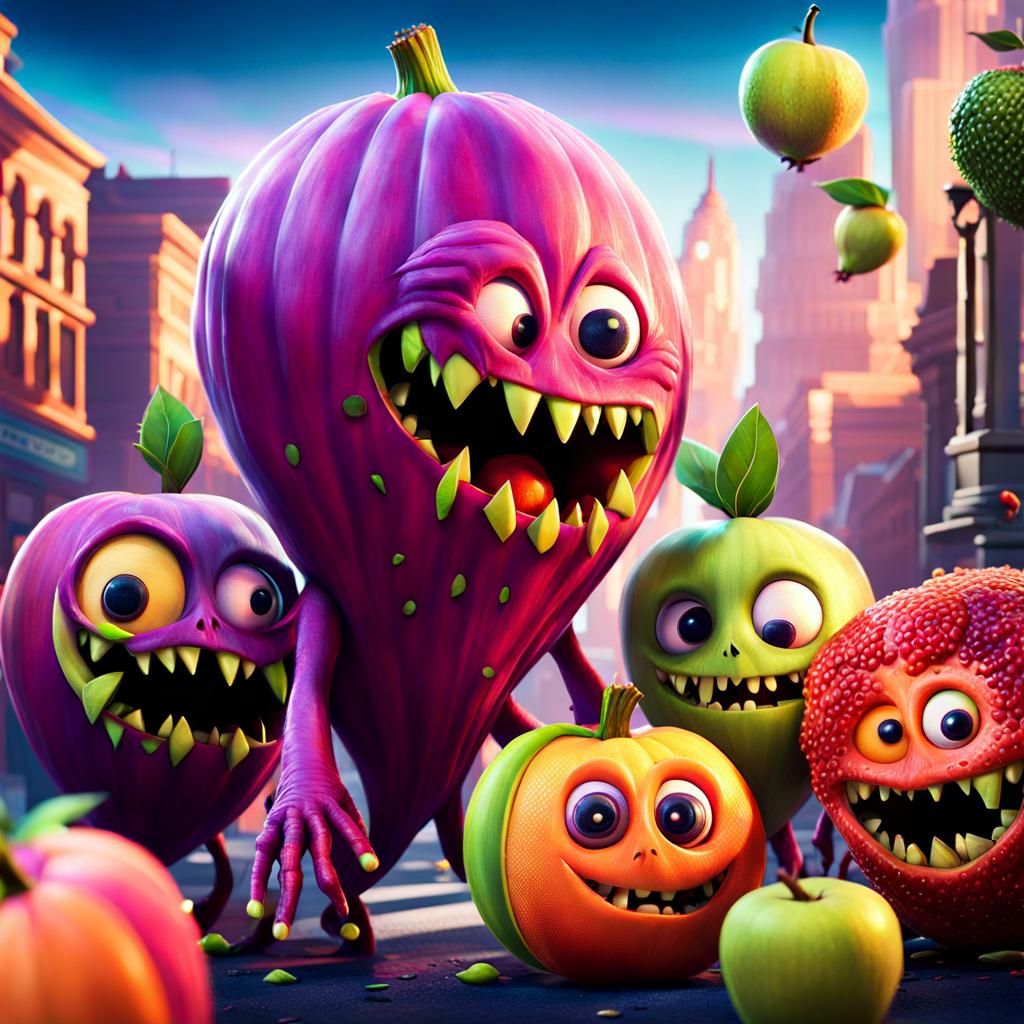 big scary fruit zombies