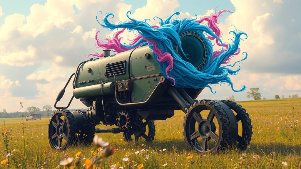 Pastoral Mecha with Abstract Thought-Form in Dieselpunk Styl...