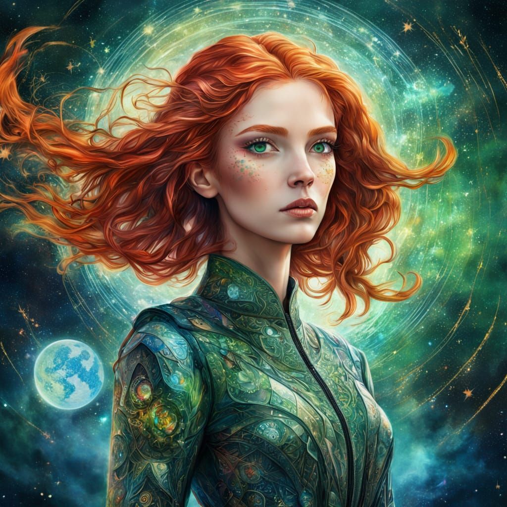 Ethereal Astral Goddess in Celestial Fashion