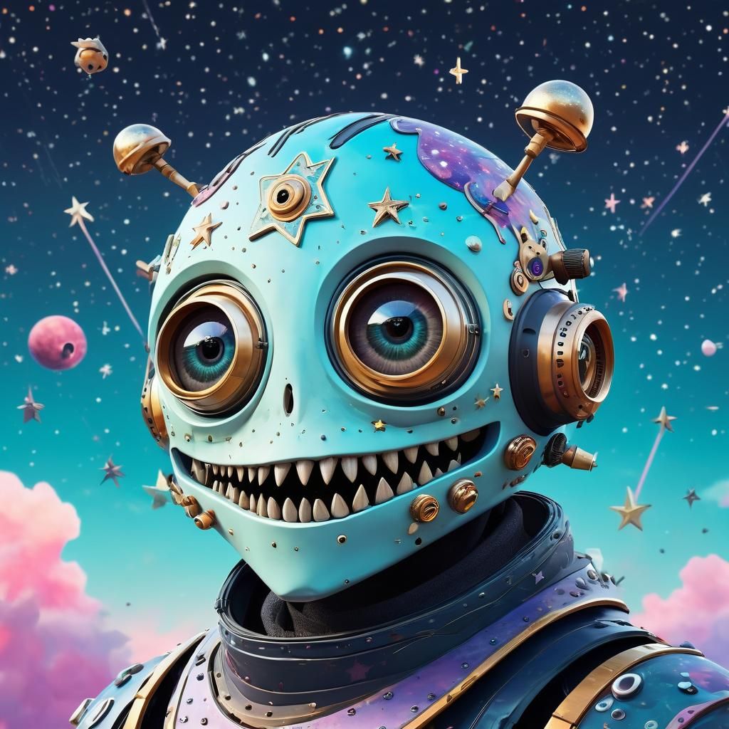 Whimsical Character with Oversized Features in Surreal Setti...