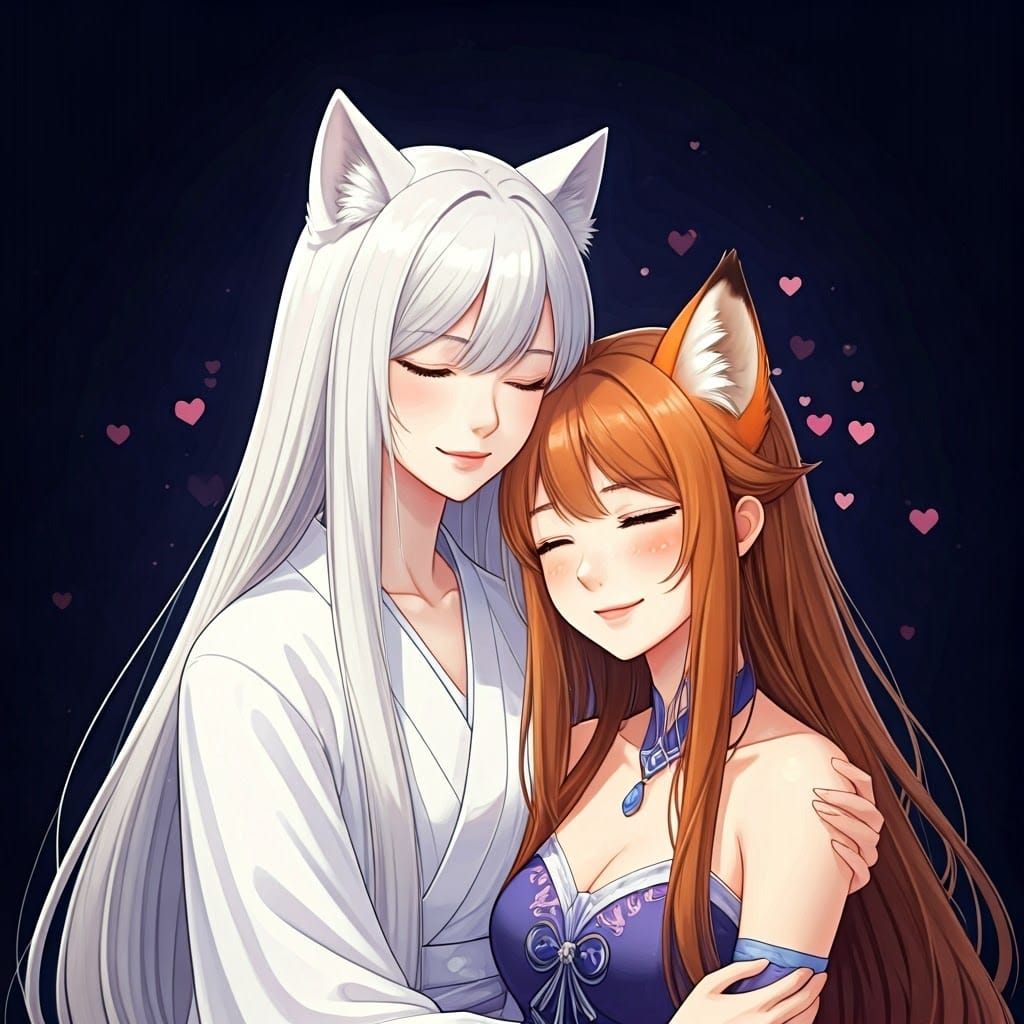 Wolfie and Shae hugging