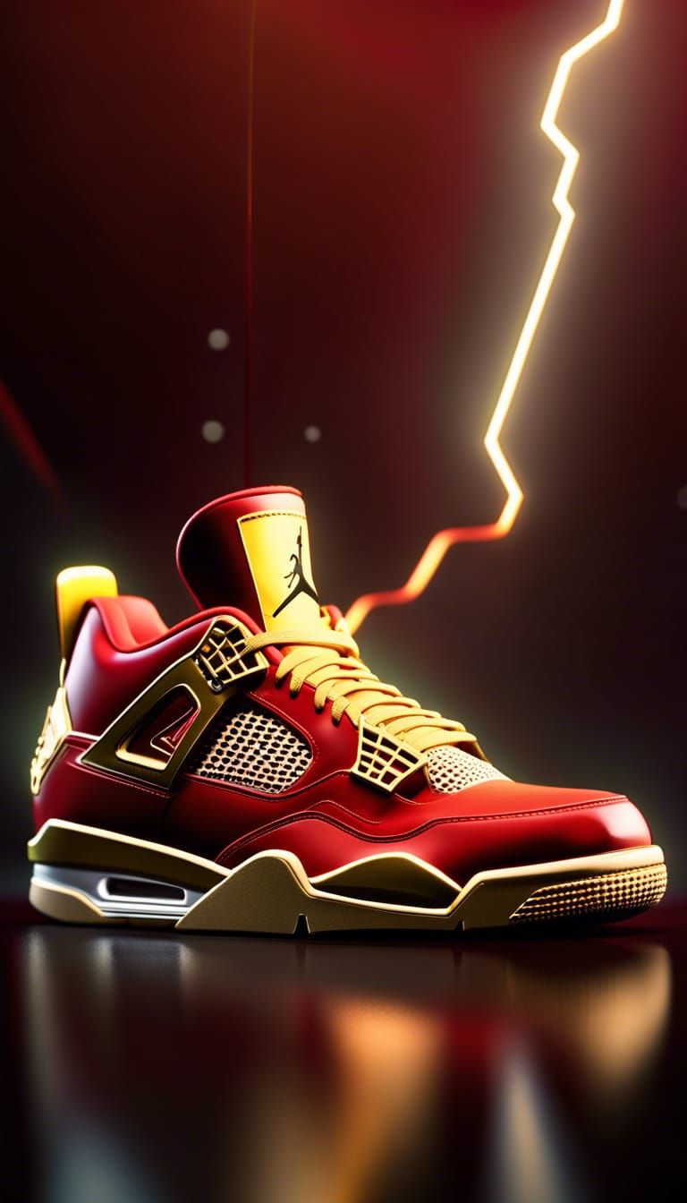 Flash-Inspired Retro Jordan 4 in 3D Style