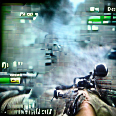 Hand Gripping Rifle in Video Game Scene