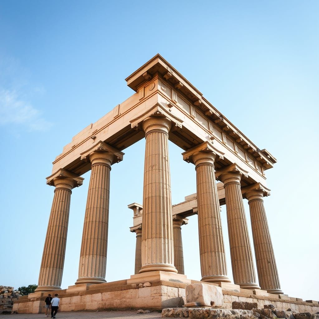 Ancient Greek Monumental Entrance in Stone