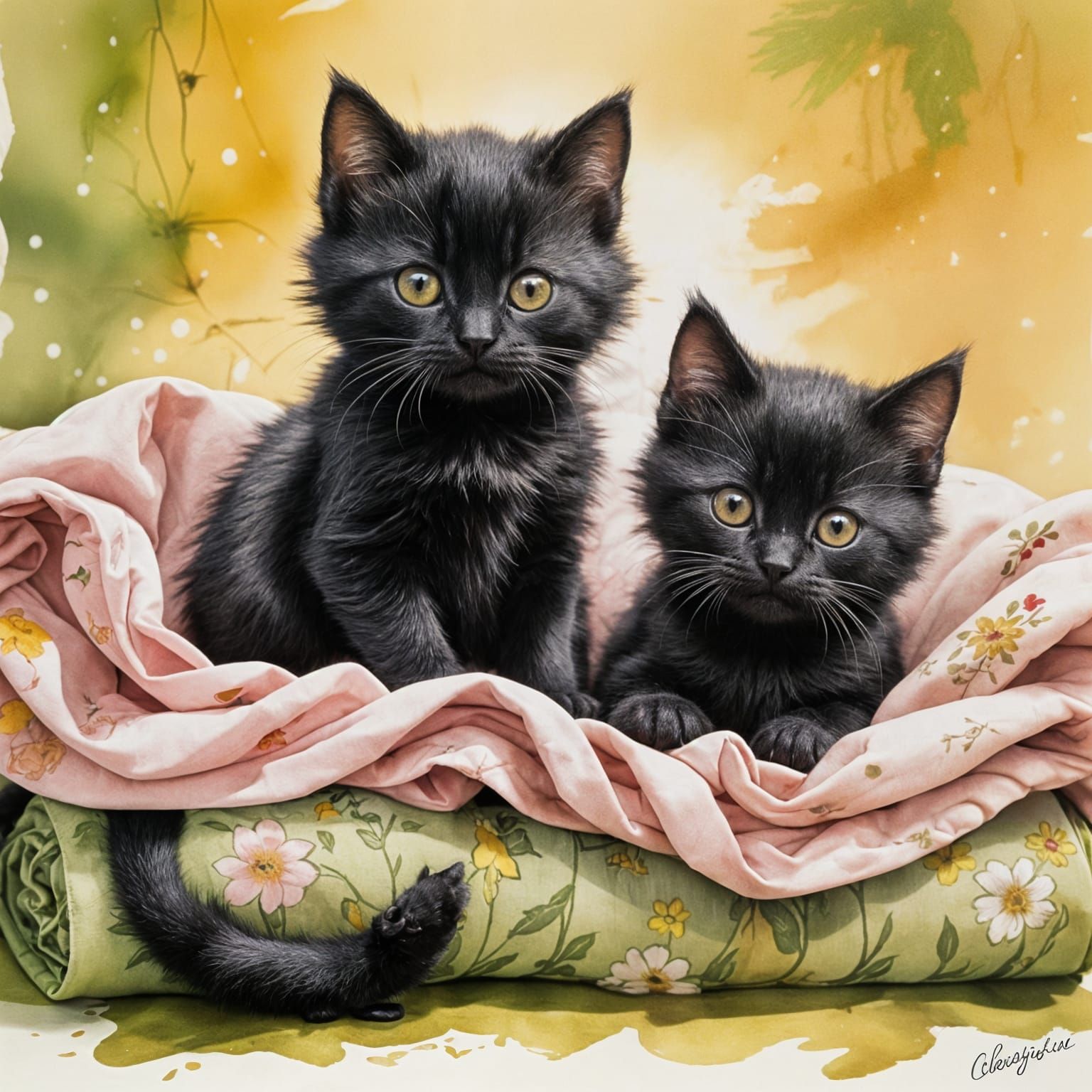 Cute Black Baby Kittens in Playful Moments