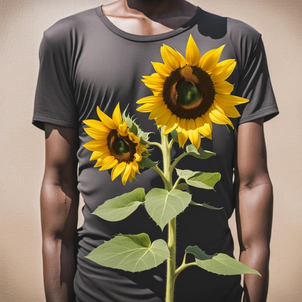 Sunflowers Bloom: A Surreal Body Art Composition