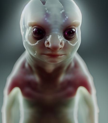 Horrific Pale Cave Salamander in Extreme Close-Up