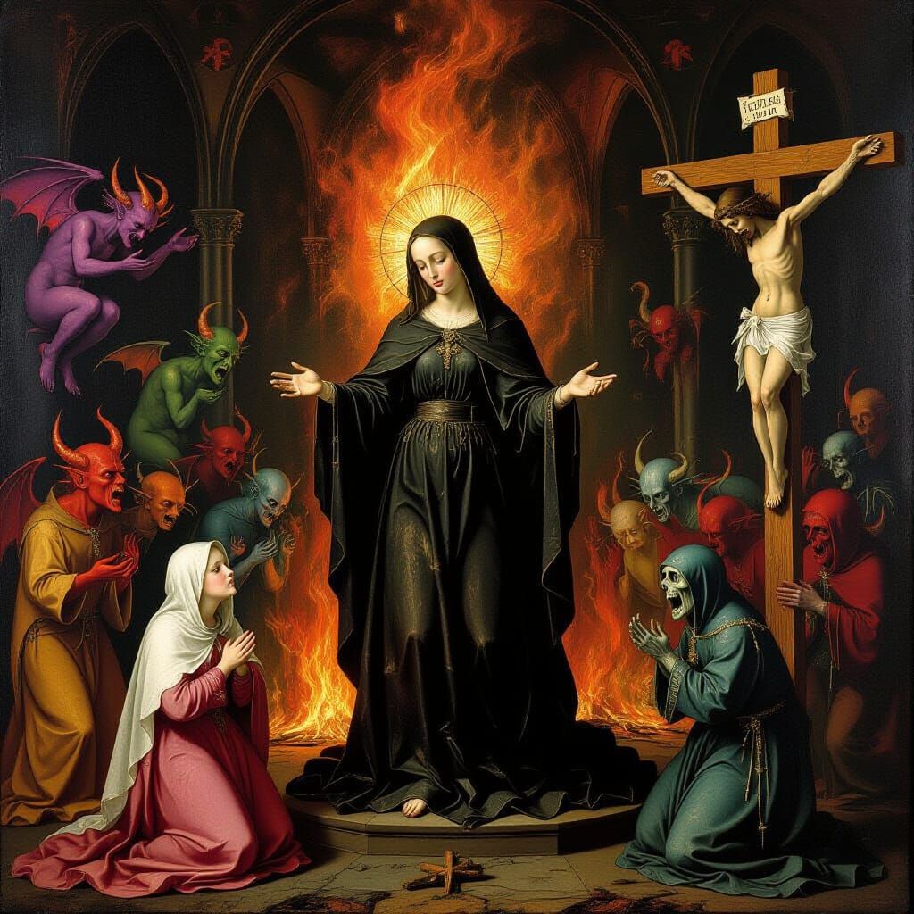 Demonic Throne in Apocalyptic Cathedral