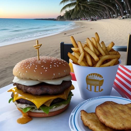Labor Day god rays incandescent gold, eating burgers at the beach🥩🍔🏊‍♀️🏖️😃
