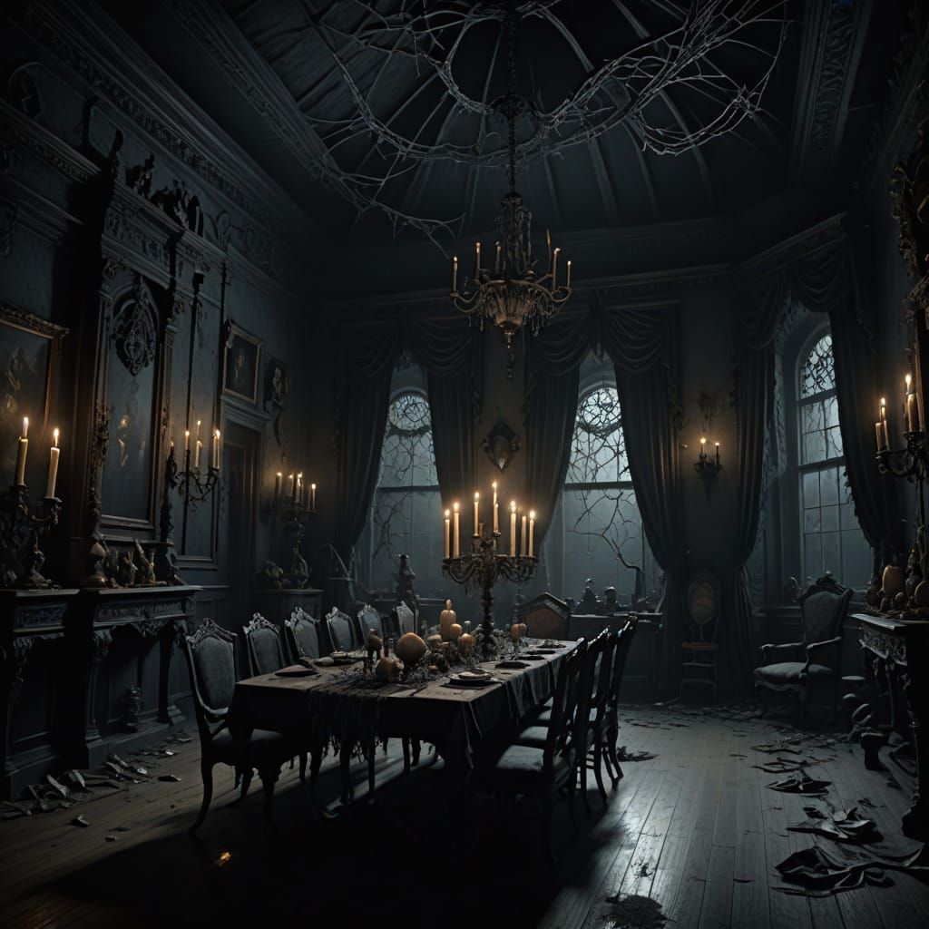 Spooky Birthday Party in Decaying Gothic Mansion