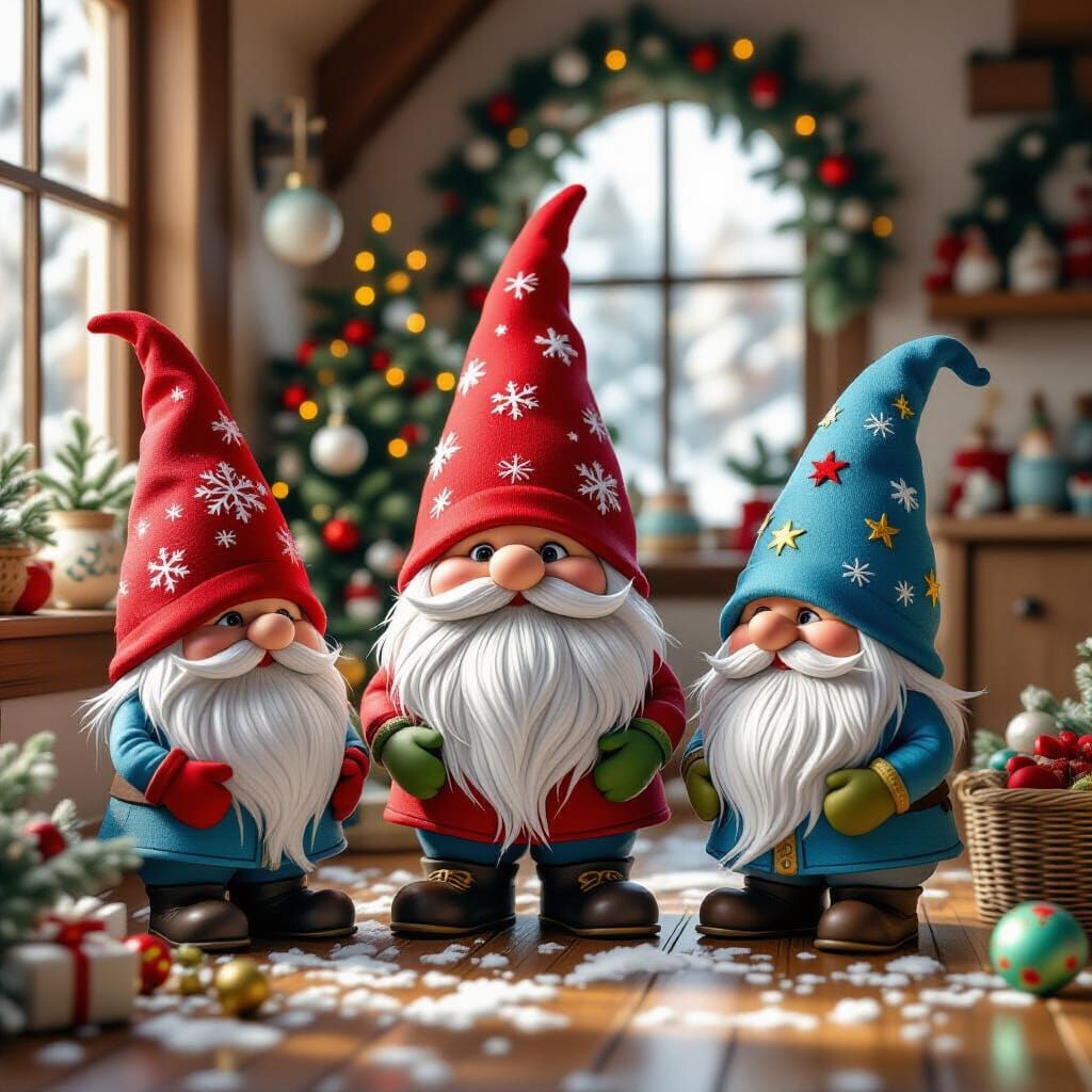 Her Gnomes are all around the house. Christmas Gnomes , new ...