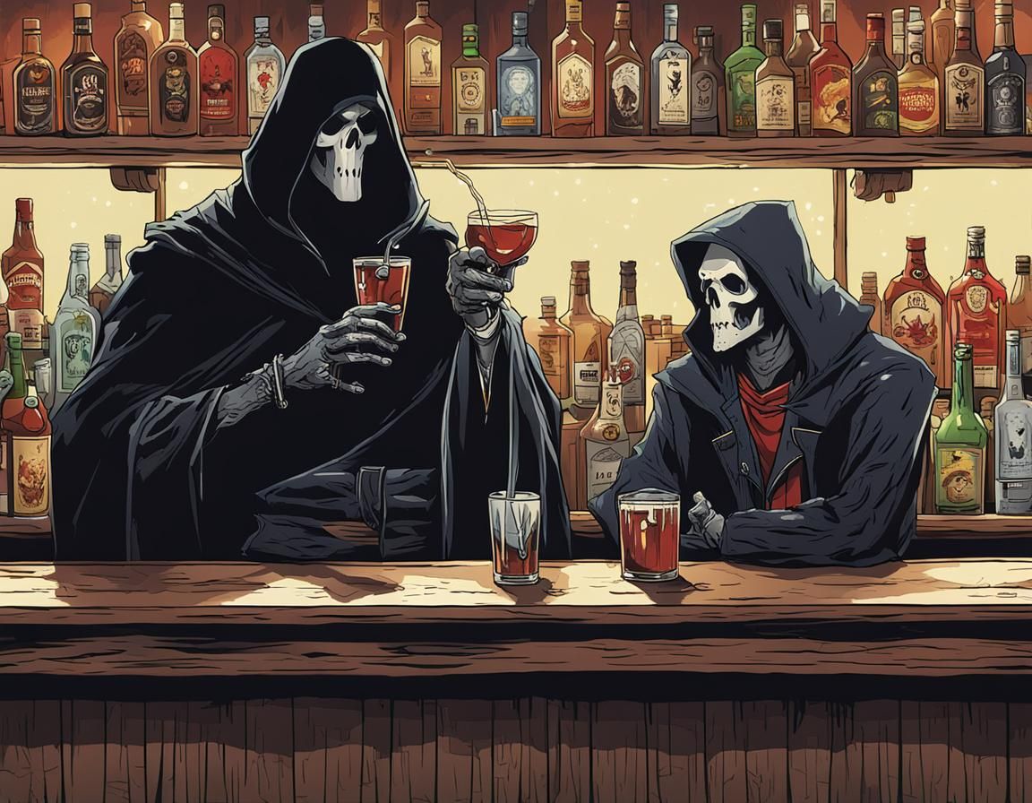 Grim Reaper at Bar: A Masterpiece of Death