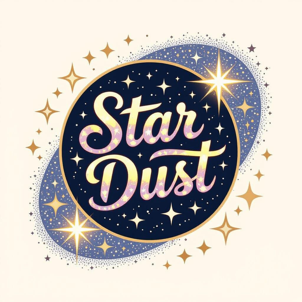 Glittering Cosmic Stars with 'Star Dust' Logo