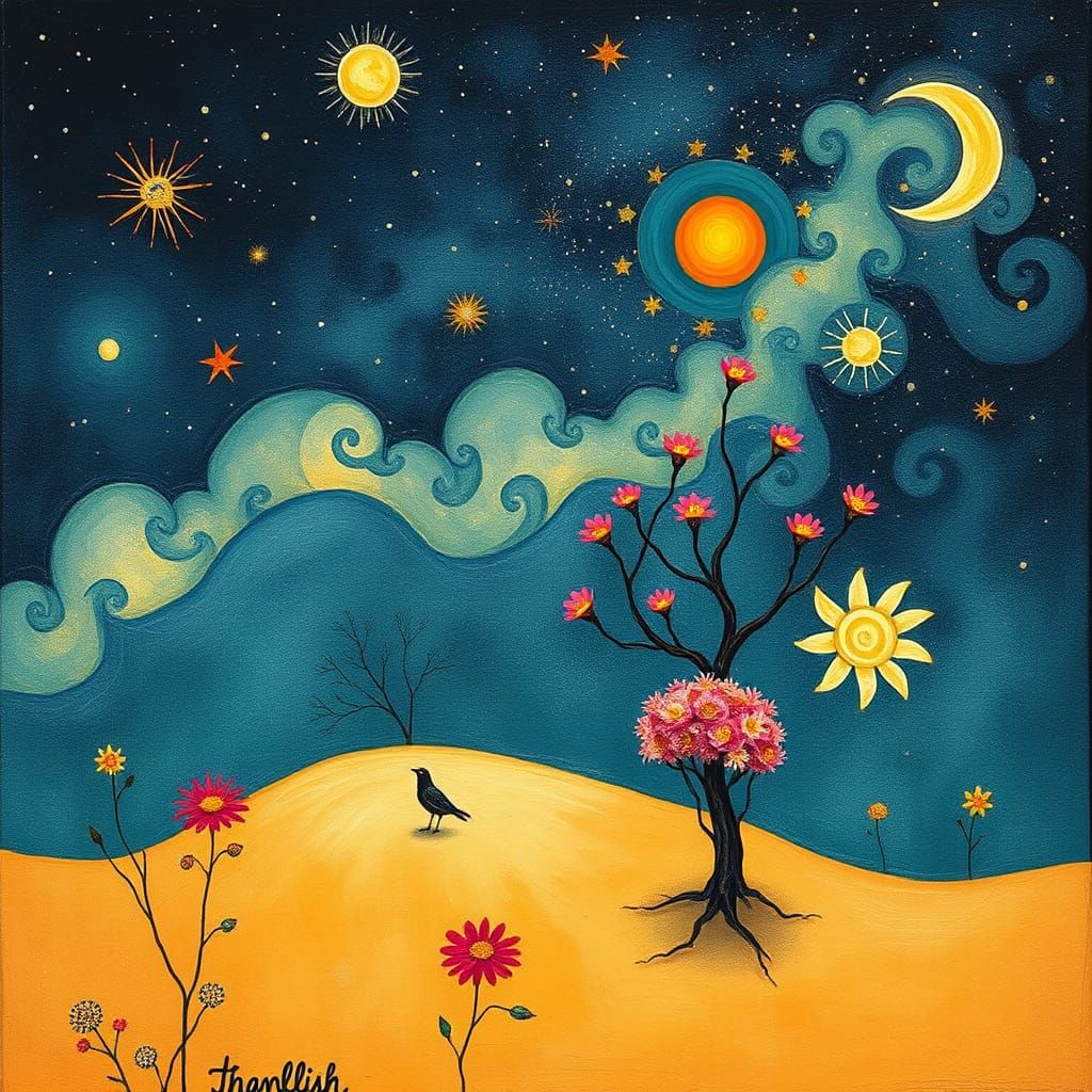 Dreamlike Emoji Icon in Cosmic, Mystical Realism Style