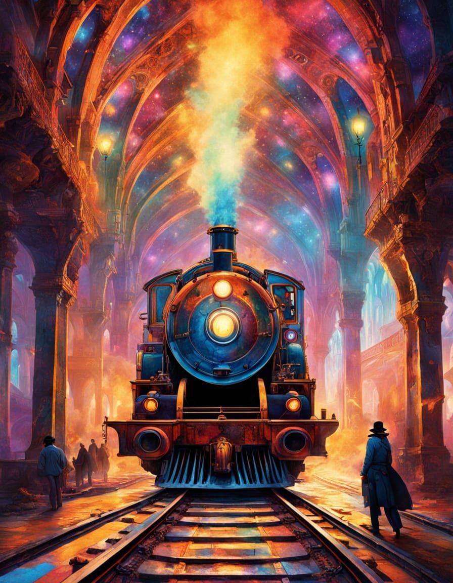 COSMIC STEAMPUNK STEAMTRAIN