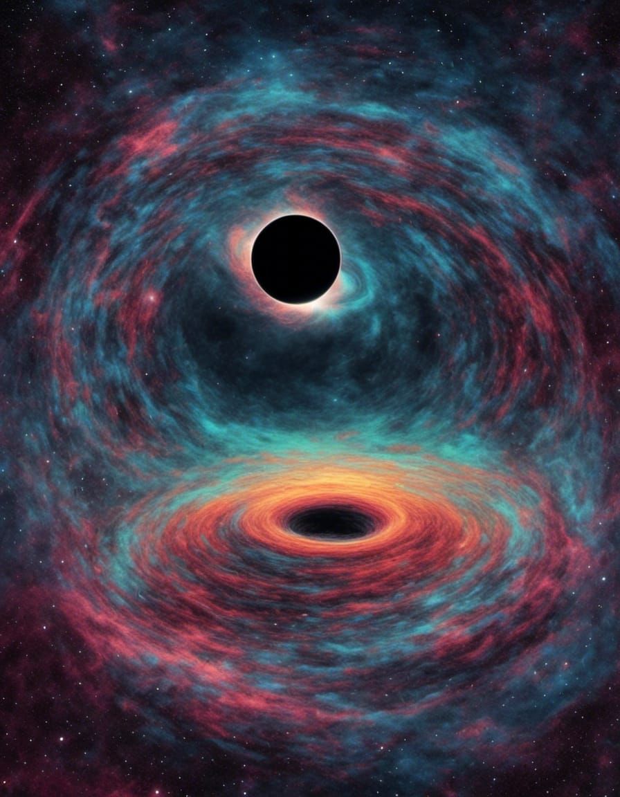 Glowing Black Hole in Deep Space