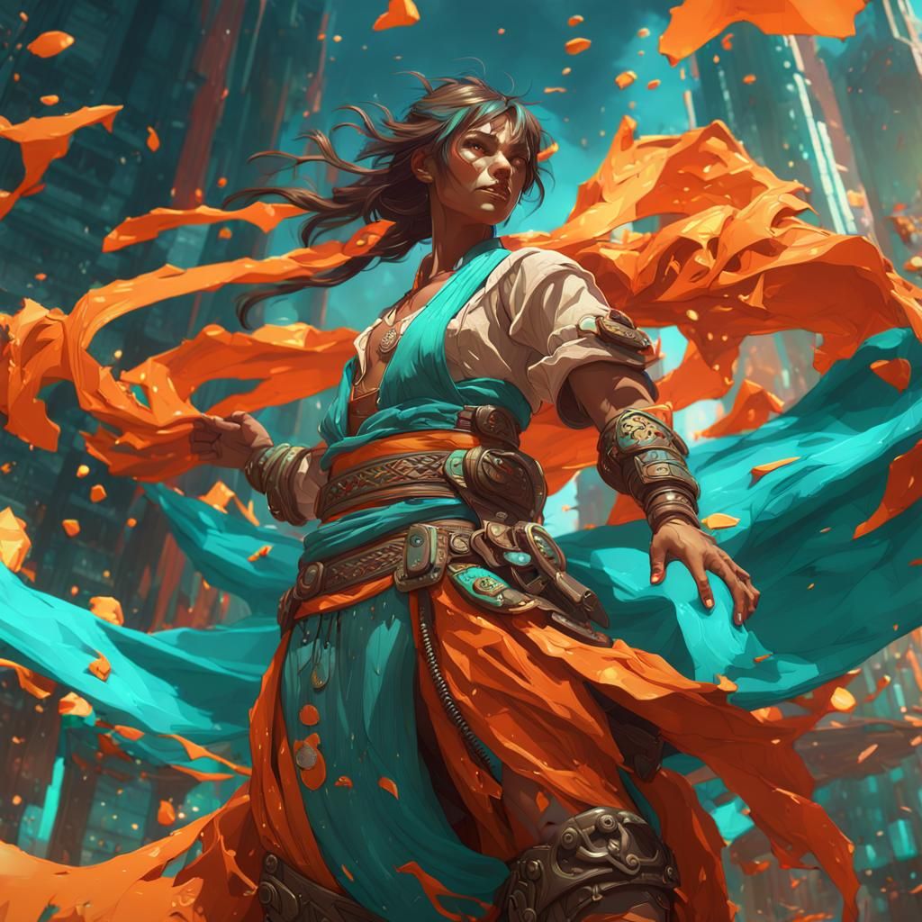 Ripped Belt Fabric in Hyperdetailed Japanese Style