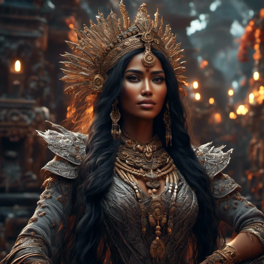 Beautiful Indonesian Woman in Hyperrealistic Digital Art