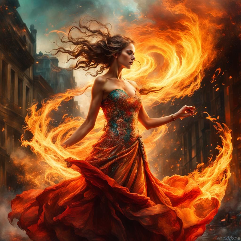 dress on fire