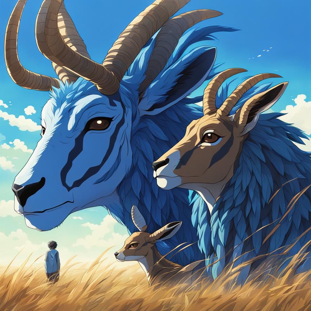 Alien Antelopes in Blue Savannah, Anime Key Visual