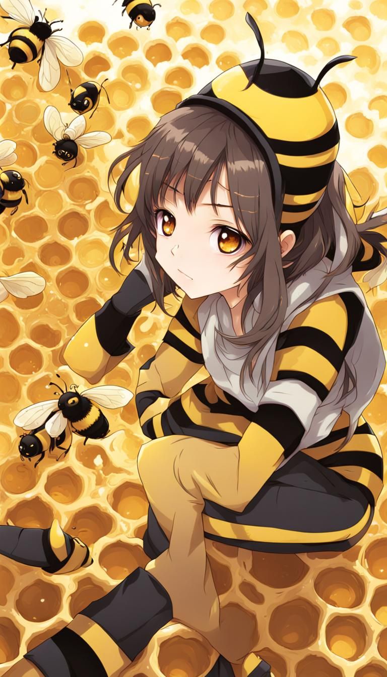 Bumble Bees in Honey Hive, Anime Style